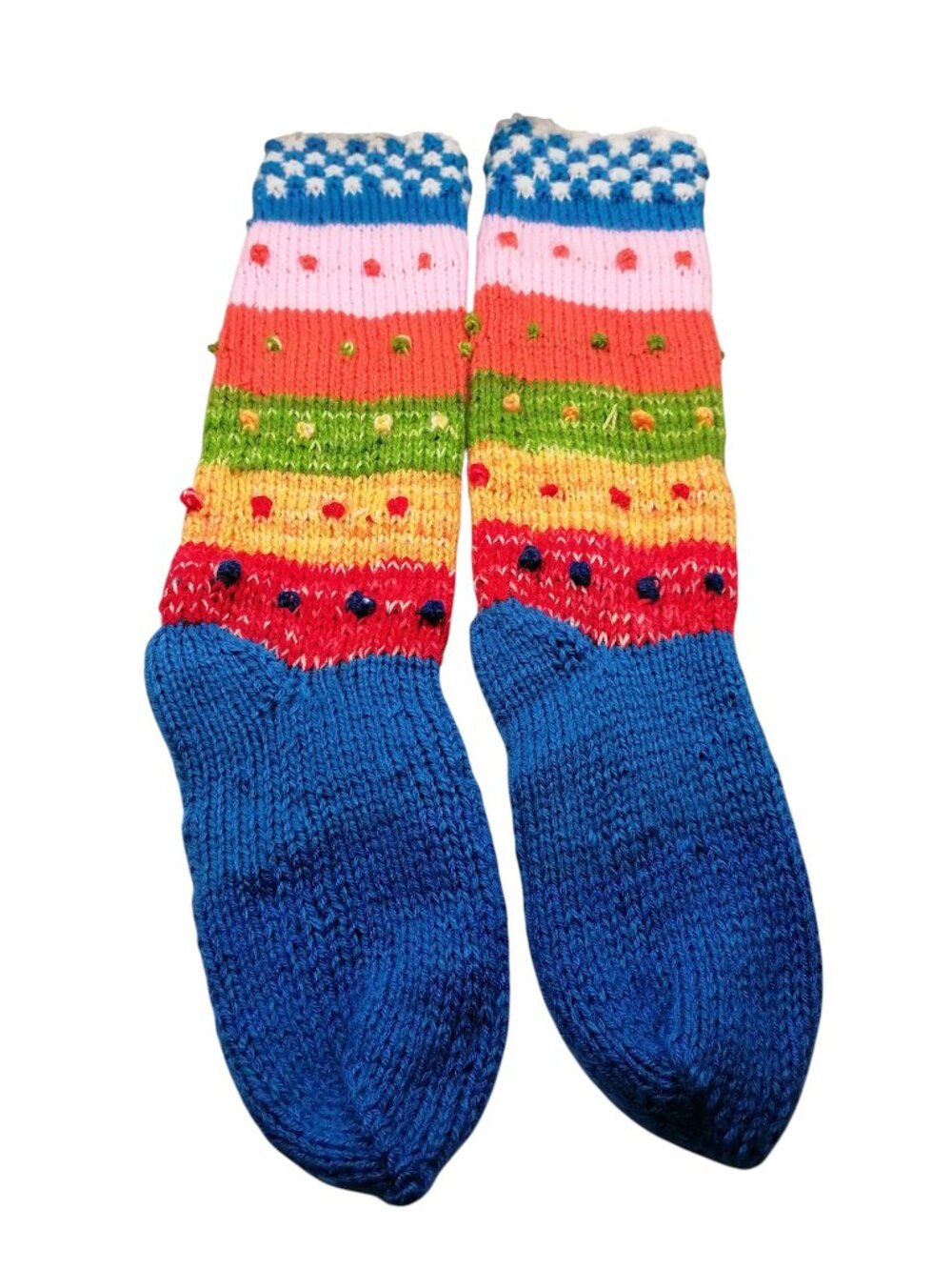 Hand-knitted Multicolor Warm Winter Socks